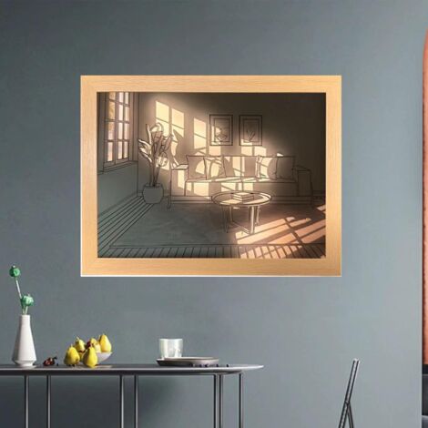 Tableau Lumineux LED à 3 Couleurs [Peinture Lumineuse à LED] [USB] [Main-Peint] [Compact 23x17cm]