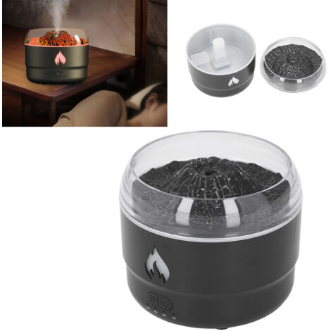 Diffuseur d'Essences Flamme 280ml Humidificateur LED 7 Couleurs Silencieux Auto-Off Noir pour Bureau Chambre Salon (1/5)