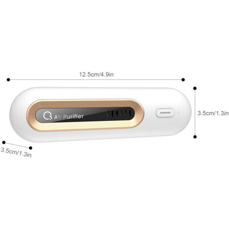 【Mini Frigo】 Désodorisant USB Rechargeable Réutilisable Déodoriseur Ozone Générateur 125x35x34mm ABS Blanc Purifie Air pour Voiture Placard Garde-Robe (1/3)
