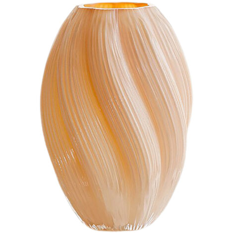 【Vase】 - 【Vase en verre soufflé】 Blanc lait 27x18cm - Miroir rotatif pour décoration salon/entrée et arrangement floral (1/5)