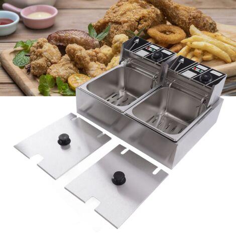 Friteuse électrique commerciale à double bacs 6L adjustable temperature (1/5)