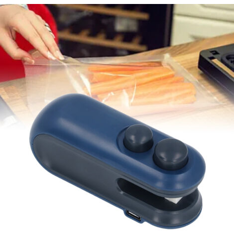 Scelleur de Sacs Mini Portable Rechargeable pour Chips Biscuits Aliments Animaux Camping Cuisine Bleu (1/5)