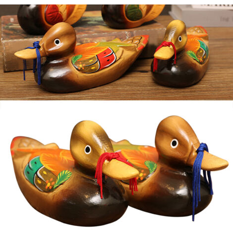 [Coffret Décoratif Bois] Figurines Mandarin Étagère TV Bureau Chevet [Canards Grands] (1/5)