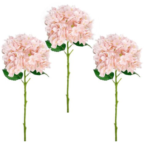 [Hydrangea Artificielle] Main-made Fleur pour Salon Mariage 3pcs Rouge Roses Décor Décoration Maison (1/5)