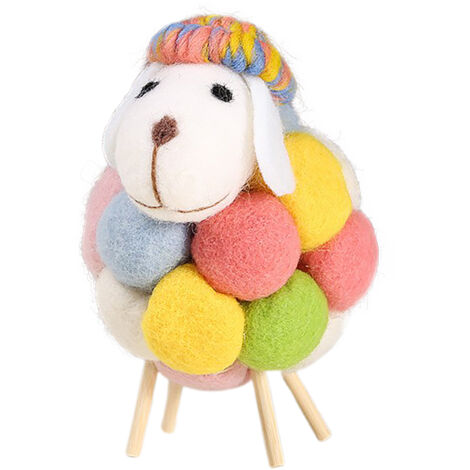Figurine Sheep (11x11x16cm) - Mouton Cartoon en Coeur, Décor Salon Luxe TV, Cabinet Vin & Chambre d'Enfant Moderne (1/3)