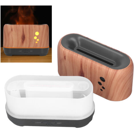 [Humidificateur aromatique à effet flamme] Aromatiseur ultrasonique USB 200ml design bois creux ABS pour bureau et maison voltage 100‑240V (1/5)