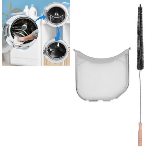 Filtre de laine pour sèche-linge avec brosse de nettoyage - Pièce de remplacement pour DLE3600V/00, DLEX3360V, DLEX3370V - ABS et métal - 30.1 x 27.6 cm (1/5)