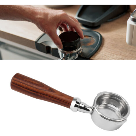 Portafilter Bottomless Inox 58mm Doubles Oreilles avec Manche Bois pour Machine Café GAGGIA Modèles E-Type Branch Rouge Acid (1/5)