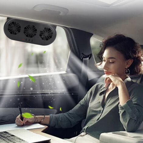 [Ventilateur de Voiture] Écran Souffleur USB 3 Ventilateurs Rapide Refroidissement Élimination Odeur Universel Fenêtre Automobile