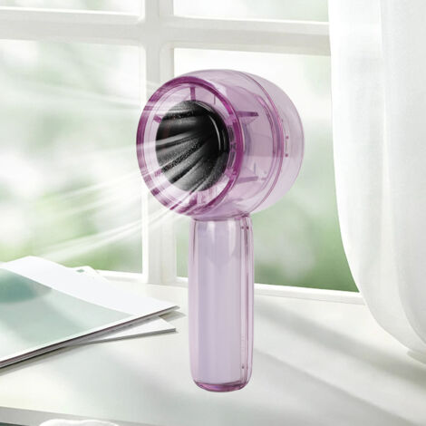 Ventilateur Portable Turbo 5 Vitesses Variable Rechargeable Petit avec Affichage Digital pour Camping Extérieur Violet (PC, 135x62x49mm)
