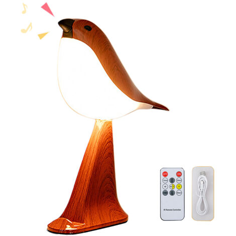 [Lampe de Table] [LED] [Rechargeable USB] avec Support Smartphone et Son, Porte-Téléphone Créatif Ambiance Aromathérapie pour Chambre, Lumière d'Ambiance (Grain d'Acajou) (1/3)