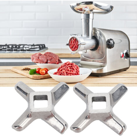 Lame de Hachoir à Viande 2PCS, Remplissage Knife Cutter Partie Stainless Steel, Compatible Multi-Brandes, 4.5cm (1/5)