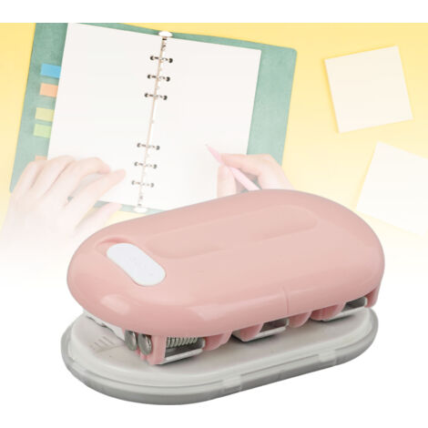 Punch Manuel Mini Perforateur DIY 3 Trous Portable Rose pour Papier Carta Dom Bureau Materiau ABS Fer (1/5)
