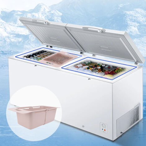 Bac à congélateur ajustable et extensible avec poignée en PP pour cuisine rose (40‑52cm, 15‑25kg)