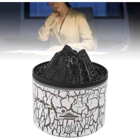 Diffuseur Volcano 5V 180ml Humidificateur Aromatherapie Lumière Multicolore Blanc ABS+PP USB Auto-Off (1/5)