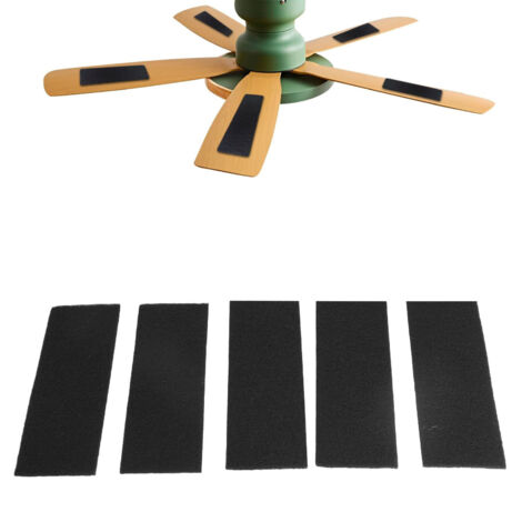 Filtres Rectangulaires pour Lames de Ventilateur Plafonnier - Lot de 5 - Fibre de Carbone Actif Naturel - Purificateur d'Air Maison Bureau Kitchen (1/5)