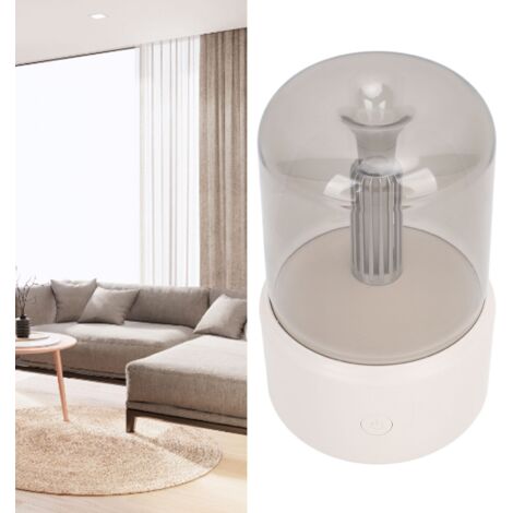 Diffuseur d'huiles essentielles USB 120ml Beige avec effet lumière chandelle pour bureau et maison (1/5)
