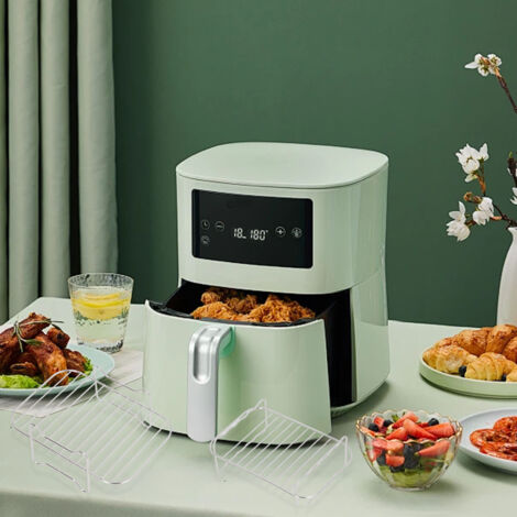 Grille de Cuisson Double Étage en Acier Inoxydable pour Friteuse DZ201/DZ401 avec 4 Brochettes et Accessoires, Universelle et Lavable au Lave-vaisselle