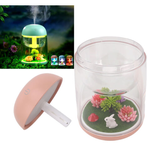 Humidificateur Paysage Mini Ultrasonique [Diffuseur à Huiles Essentielles Intégré] Modèle ABS Rose - 180ML Capacité Silencieux Portable Bureau Voiture (1/5)