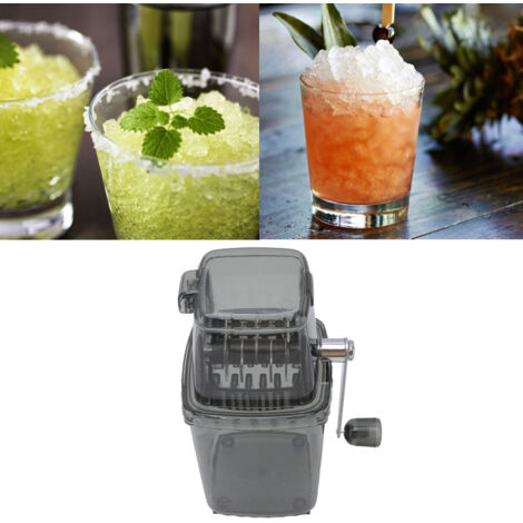Broyeur à glace Manuel Petit Portable - Concasseur de Glace Opération Manuelle Machine à Cone de Neige pour la Maison Gris (1/5)