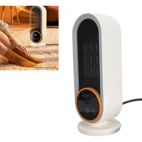 Radiateur Electrique PTC Ceramique 1200W avec Timer et Protection Anti-Renversement pour Bureau et Chambre (1/5)