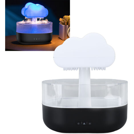 Humidificateur Nuage Pluie USB - Diffuseur Arôme LED Multicolore 200ml ABS PP - Set 1 Appareil + Cable + Guide Noir (1/5)