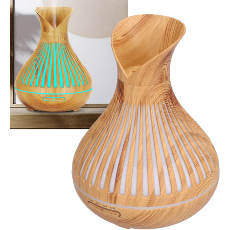 Diffuseur Aromatique à Grain de Bois avec Contrôle Remote - 400ml Diffuseur d'Huiles Essentielles Lampe Humidificateur pour Chambre Bureau ABS 216x168mm (1/5)