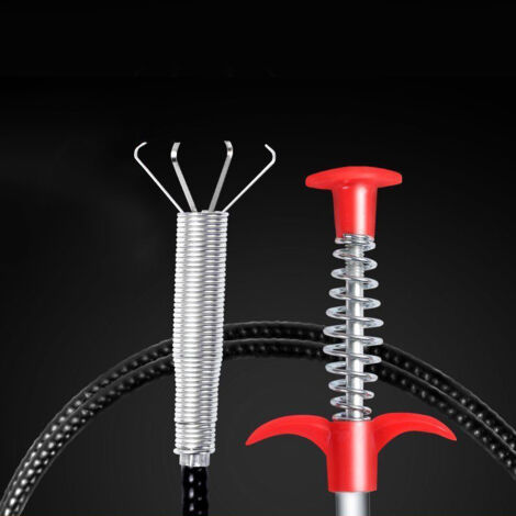 [Outil de Désengorgement Drain] Grabber Flexible pour Eviers et Toilettes avec 4 Griffes en Acier Anti-corrosion Extracteur pour Canalisations Cuisine Douche 3m/9.84ft (1/5)