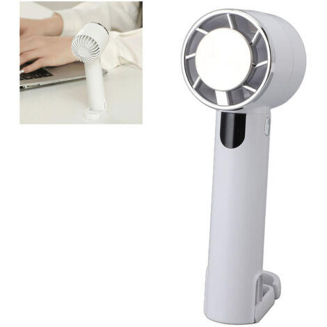 Ventilateur Portatif Mini avec Refroidissement Semiconductor, 3 Vitesses USB Rechargeable pour Voyage Bureau Intérieur Extérieur Blanc (1/5)
