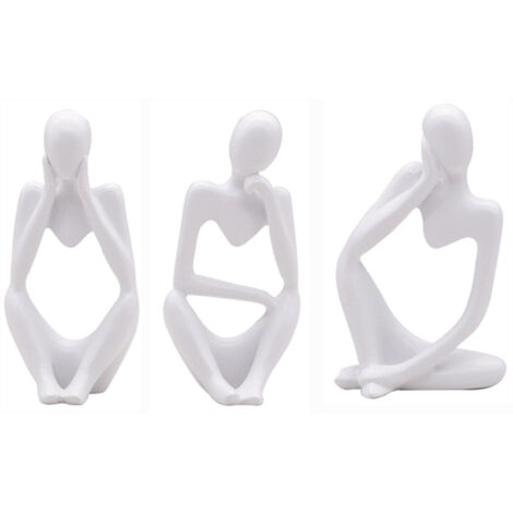 Figurine Sculpturale d'Art Abstrait Décor Yoga Blanc Set 2 Pièces Déco Maison Nordique Unique (1/5)