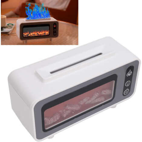 Diffuseur d'Ambiance Aromatique Vintage 200ml Humidificateur USB Lampe Flamme pour Spa Maison Yoga Blanc (1/5)