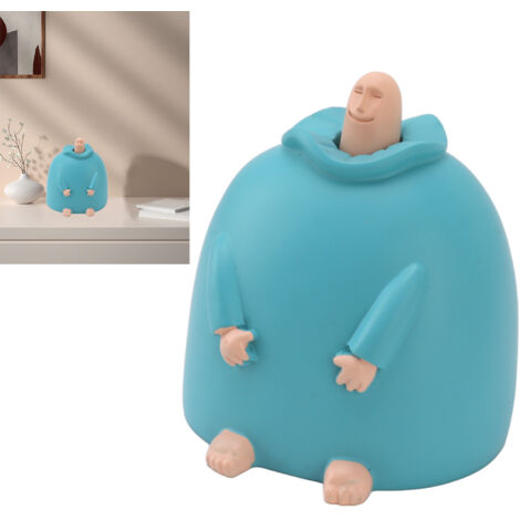 Statue Décorative Résine Finger Man Sculpture Réplique Engravure Bleu Détachable Ornemente Table (465g, 2 Pièces) (1/5)