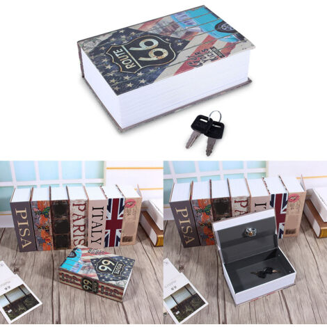 Coffret de sécurité camouflé en dictionnaire - Coffre-fort secret portable en ABS et alliage d'aluminium - Dimensions 18x11.5x5.5cm - 2 clés (1/5)