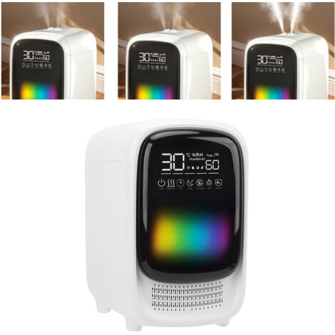 Humidificateur Cool Mist Desktop 4 en 1 avec Diffuseur d'Essences, Bluetooth Speaker et LED Colorée, 3.5L Tank, 100‑240V, Plug US, Matériel ABS/PP (1/5)