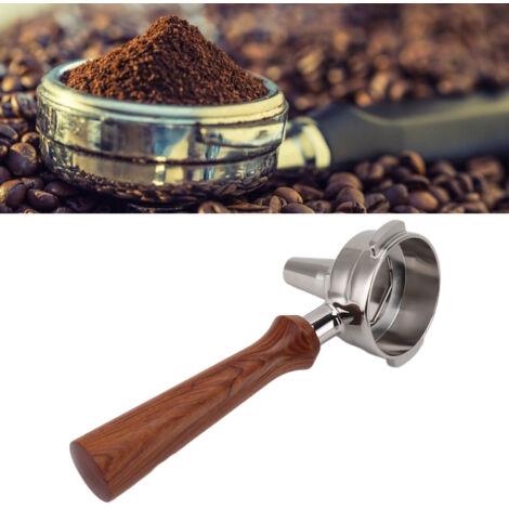 Portafilter Filtre Cafetière Porte-Filtre Stainless Steel Portafilter avec Manche Bois et Spout Single 58mm Rosewood Thailand Modèle F (1/5)