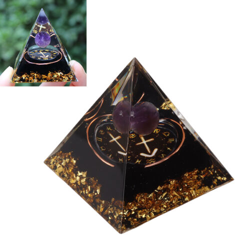 Pyramide Orgonite Méditation Sagittarius Chakra 5 cm Cristal Énergie Positive Résine Epoxy 118g Déco Ésotérique Unique Cadeau Spiritualité (1/5)