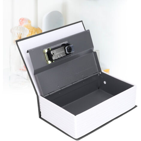 Sécurité Boîte Forte Livre Classique en Métal Coffret Secret à Code Password Type Stockage Familiale Box Noir 18cm (1/5)