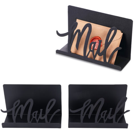 [Organiseur de Bureau] [Triplistique] Organiseur de Courrier en Métal avec Base Anti-Slip pour Lettres et Enveloppes, Intérieur Moderne, Multi Usage (1/5)