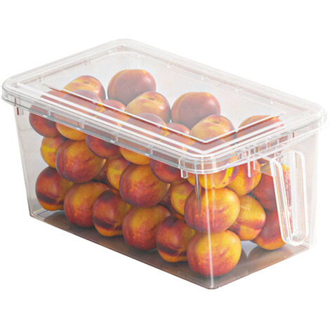 Boîte de Stockage pour Réfrigérateur PP5 5L Grande Capacité Conteneurs Fruits Organisateur avec Couvercle pour légumes et œufs (1/5)