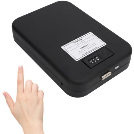 Coffre-fort portable avec reconnaissance biométrique et code de combinaison en acier haute résistance pour voyage et bureau (1/5)
