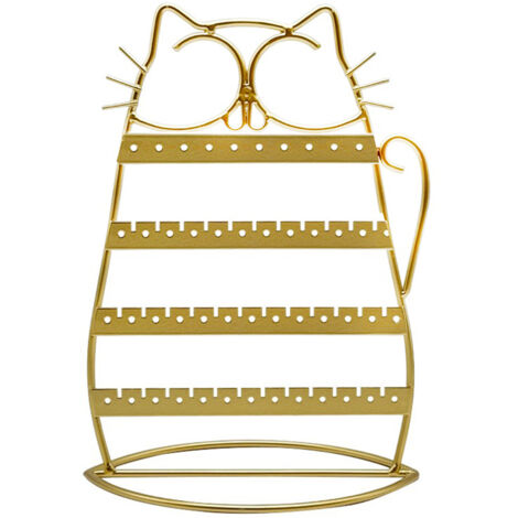 Porte-bijoux en fil métallique doré - Étui porte-étiquettes à motifs chouette pour pendentifs et boucles d'oreilles (1/5)