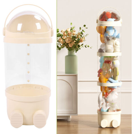 Tube de Stockage pour Peluches - Tube transparent plastique de 65 cm, Organisateur à peluches pour Salon, Chambre - Jaune (1/5)