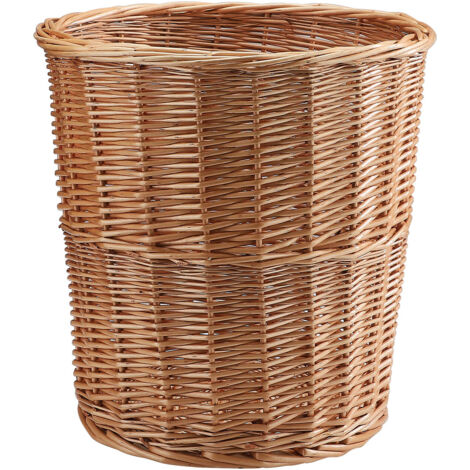Panier de rangement rond tissé et décoratif avec motif pour fruits et légumes, décoration maison, couleur marron, diamètre 28 cm, hauteur 28 cm (1/5)