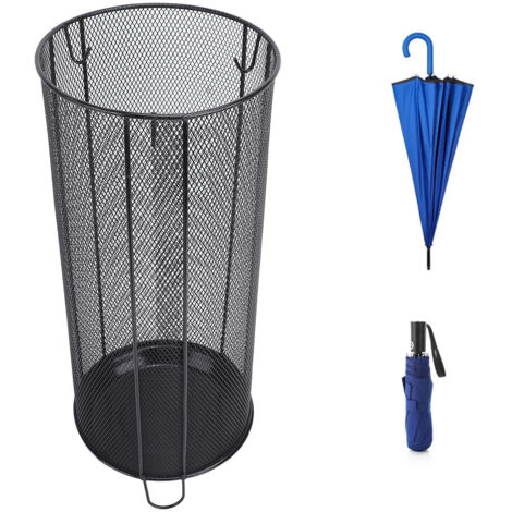 Porte-Parapluies Noir en Fer - Porte-Parapluies Modèle A, Cane Walking Sticks Holder 19.7x47cm/1087g (1/5)