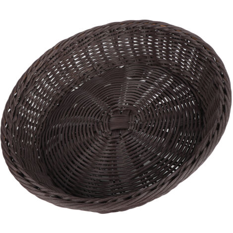 Panier à Fruits Traditionnel Panier en Faux Rotin Round Corbeille à Fruits Modèle: 30x8cm PP Faux Rotin Organiseur Alimentaire (1/5)