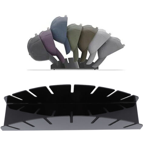 Porte-chapeaux acrylique 2 pièces pour casquettes baseball - Support organisateur de chapeaux sans montage, 32,5 cm noir (1/5)