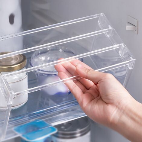 étagère réfrigérateur transparente multifonction PS ajustable rangement cuisine salle de bain