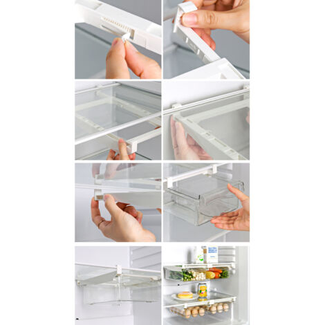 Corbeille Organisatrice Transparente avec Couvercle - Boîte de Stockage pour Œufs et Légumes - Design Type Drawer ABS PET Durable - Grande Capacité Application Large (1/4)