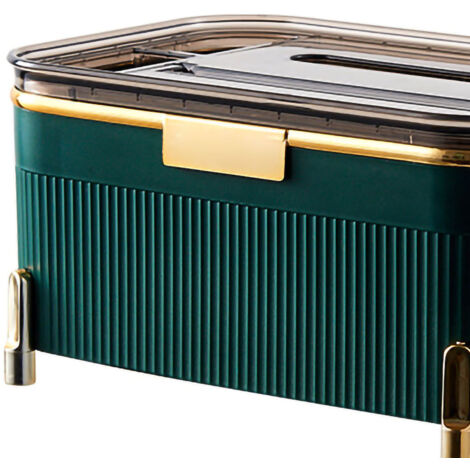 Boîte Multifonction tissus Organisateur bureau Plastique PP PS ABS 22.5x15x10.3cm Vert foncé (1/5)