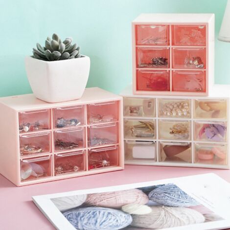 Organisateur bureau station 9 compartiments plastique durable blanc anti-poussière (1/5)